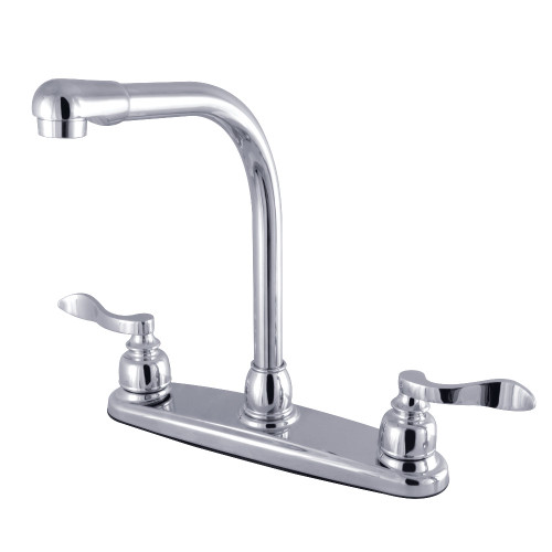 Kingston Brass FB751NFL NuWave French 8-Inch Centerset Kitchen Faucet with Sprayer, Polished Chrome
