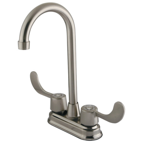 Kingston Brass KB498ADA Vista Two-Handle Bar Faucet, Brushed Nickel