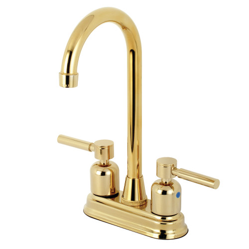 Kingston Brass KB8492DL Concord Two Handle Bar Faucet, Polished Brass
