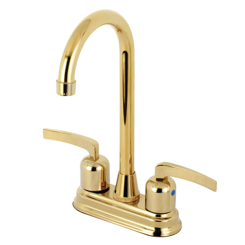 Kingston Brass KB8492EFL Centurion Two Handle Bar Faucet, Polished Brass