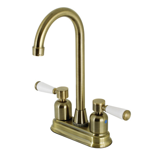 Kingston Brass KB8493DPL Paris Two Handle Bar Faucet, Antique Brass