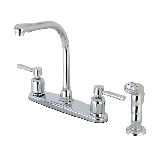 Kingston Brass FB751DLSP Concord 8-Inch Centerset Kitchen Faucet with Sprayer, Polished Chrome