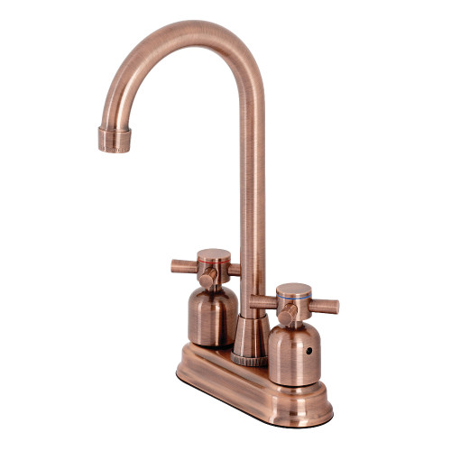 Kingston Brass KB849DXAC Concord Two Handle Bar Faucet, Antique Copper