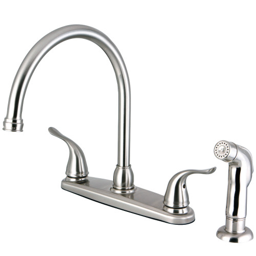 Kingston Brass FB2798YLSP Yosemite 8-Inch Centerset Kitchen Faucet with Sprayer, Brushed Nickel