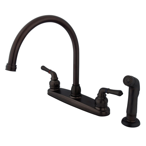 Kingston Brass FB795SP Magellan 8" Centerset Kitchen Faucet with Sprayer, Oil Rubbed Bronze