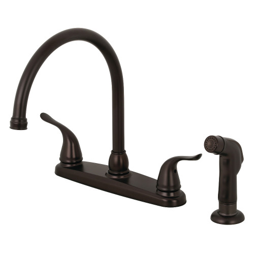 Kingston Brass KB795YLSP Yosemite 8-Inch Centerset Kitchen Faucet with Sprayer, Oil Rubbed Bronze
