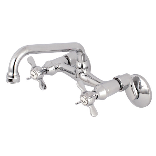 Kingston Brass KS113C Essex Two Handle Wall Mount Kitchen Faucet, Polished Chrome