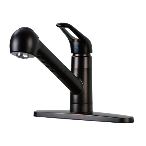 Kingston Brass Gourmetier GSC885NCLSP Century Single Handle Kitchen Faucet with Pull-Out Sprayer, Oil Rubbed Bronze