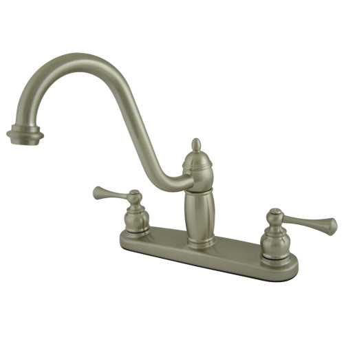 Kingston Brass KB1118BLLS Heritage Centerset Kitchen Faucet, Brushed Nickel