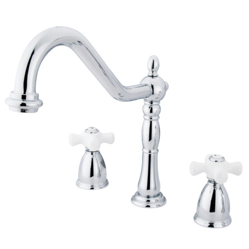 Kingston Brass KB1791PXLS Widespread Kitchen Faucet, Polished Chrome