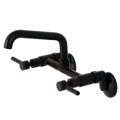 Kingston Brass KS823ORB Concord Two Handle Wall-Mount Kitchen Faucet, Oil Rubbed Bronze