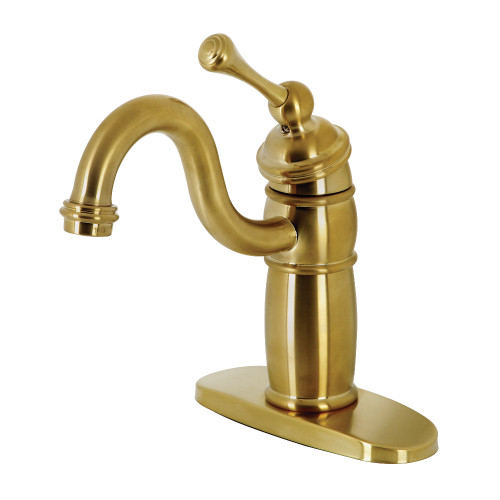 Kingston Brass KB1487BL Vintage Single-Handle Monoblock Bar Faucet, Brushed Brass