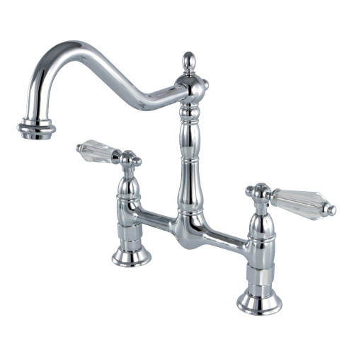 Kingston Brass KS1171WLL Wilshire Bridge Kitchen Faucet, Polished Chrome