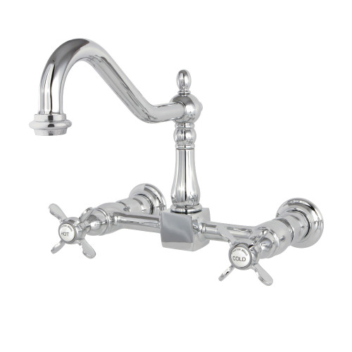 Kingston Brass KS1241BEX Essex Wall Mount Bridge Kitchen Faucet, Polished Chrome