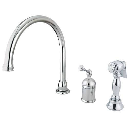 Kingston Brass KB3811BLBS Single Handle Kitchen Faucet with Side Spray, Polished Chrome