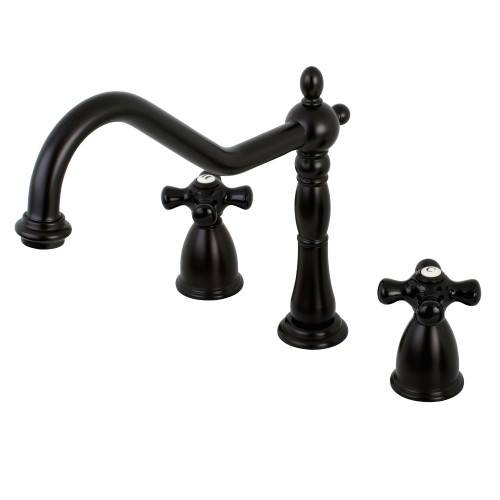 Kingston Brass KB1795PKXLS Widespread Kitchen Faucet, Oil Rubbed Bronze