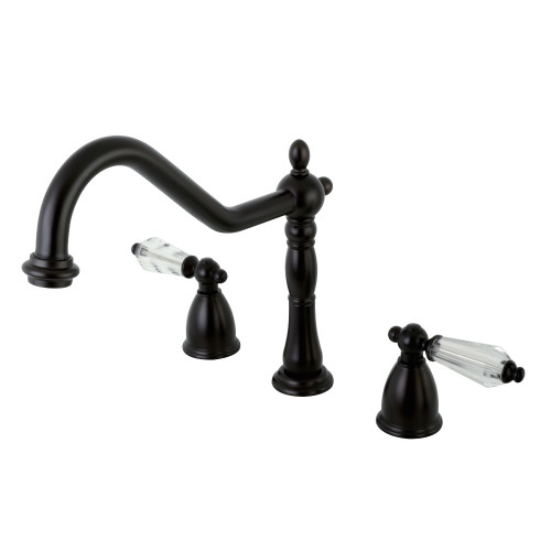 Kingston Brass KB1795WLLLS Wilshire Widespread Kitchen Faucet, Oil Rubbed Bronze