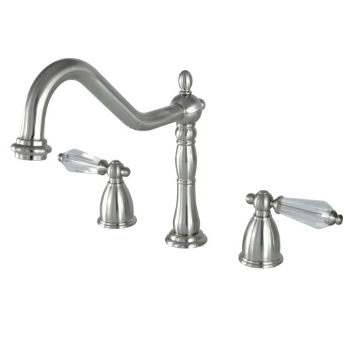 Kingston Brass KB1798WLLLS Wilshire Widespread Kitchen Faucet, Brushed Nickel