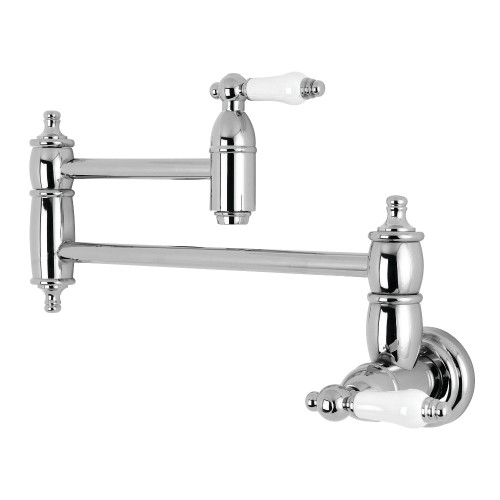 Kingston Brass KS3101PL Restoration Wall Mount Pot Filler Kitchen Faucet, Polished Chrome