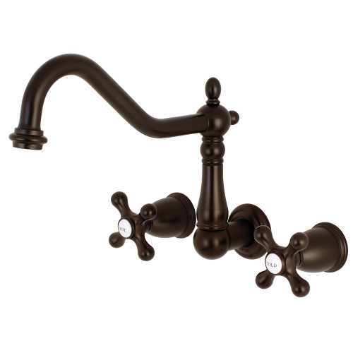 Kingston Brass KS1285AX Heritage Wall Mount Kitchen Faucet, Oil Rubbed Bronze