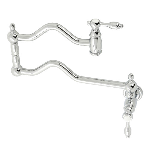 Kingston Brass KS2101TAL Tudor Wall Mount Pot Filler, Polished Chrome