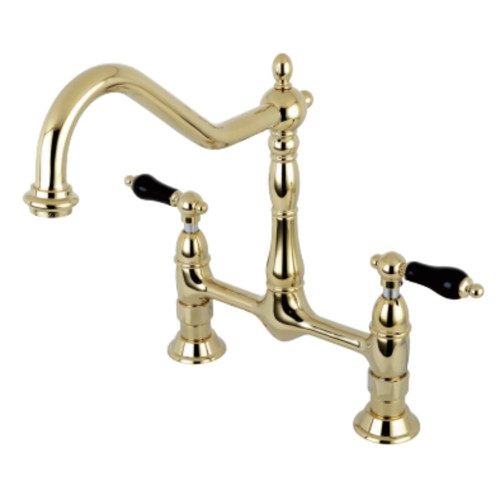 Kingston Brass KS1172PKL Duchess Bridge Kitchen Faucet, Polished Brass