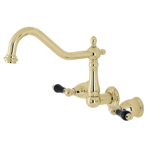 Kingston Brass KS1282PKL Duchess Wall Mount Kitchen Faucet, Polished Brass