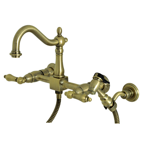 Kingston Brass KS177ALBSAC Heritage Kitchen Faucet, Antique Copper 