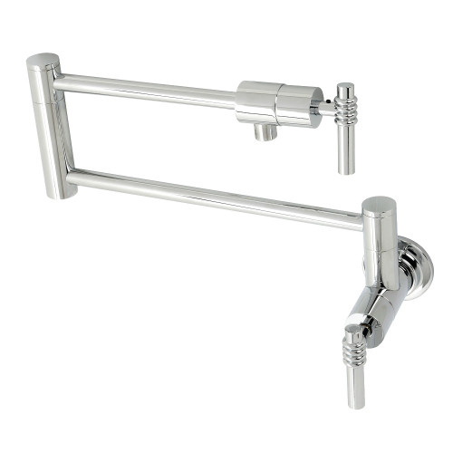 Kingston Brass KS4101ML Milano Wall Mount Pot Filler, Polished Chrome