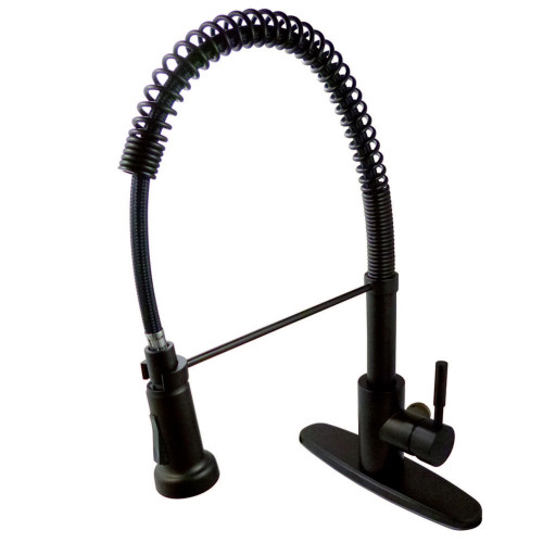 Kingston Brass Gourmetier Concord Single Handle Spring Spout Pre-Rinse Pull Down Kitchen Faucet, Oil Rubbed Bronze - GSY8885DL