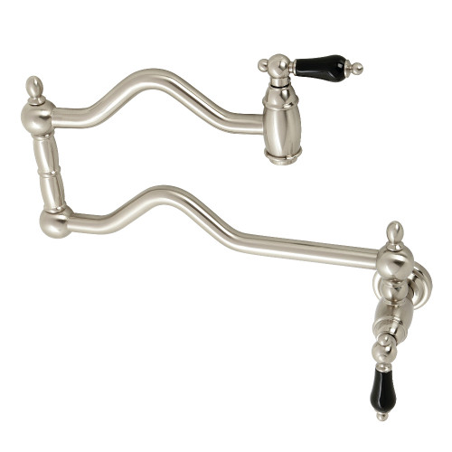 Kingston Brass KS2108PKL Duchess Wall Mount Pot Filler, Brushed Nickel