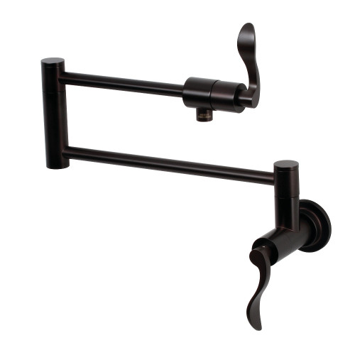 Kingston Brass KS4105DFL NuWave Wall Mount Pot Filler, Oil Rubbed Bronze