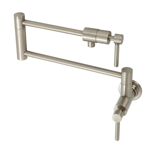 Kingston Brass KS4108DL Concord Wall Mount Pot Filler, Brushed Nickel