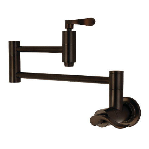 Kingston Brass KS8105DFL Wall Mount Pot Filler Kitchen Faucet, Oil Rubbed Bronze