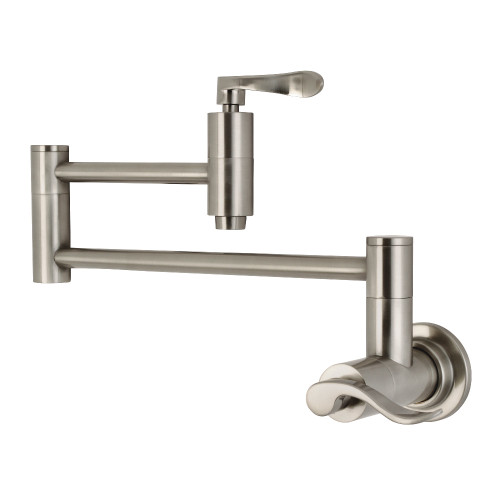 Kingston Brass KS8108DFL Wall Mount Pot Filler Kitchen Faucet, Brushed Nickel