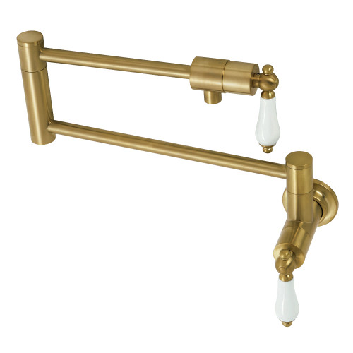 Kingston Brass KS4107PL Metropolitan Wall Mount Pot Filler, Brushed Brass