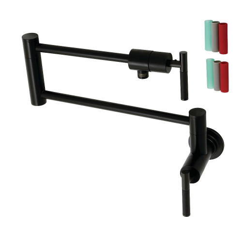 Kingston Brass KS4100CKL Kaiser Wall Mount Pot Filler Faucet, Matte Black
