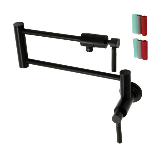 Kingston Brass KS4100DKL Kaiser Wall Mount Pot Filler, Matte Black