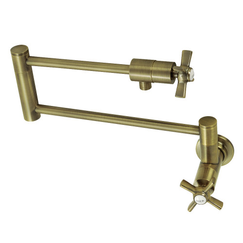 Kingston Brass KS4103ZX Millennium Wall Mount Pot Filler, Antique Brass