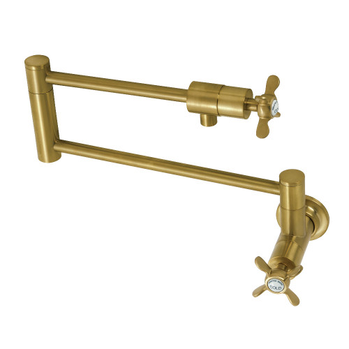 Kingston Brass KS4107BEX Essex Wall Mount Pot Filler, Brushed Brass