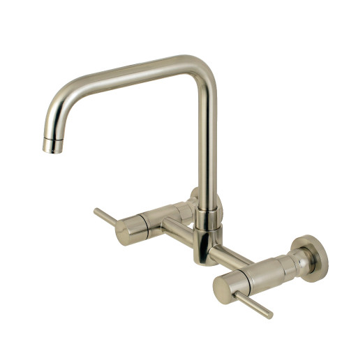 Kingston Brass Concord 8-Inch Centerset Wall Mount Kitchen Faucet, Brushed Nickel