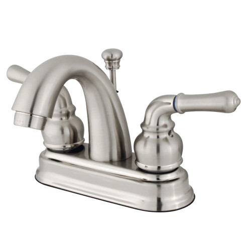 Kingston Brass GKB5618NML Naples 4" Centerset Bathroom Faucet, Brushed Nickel