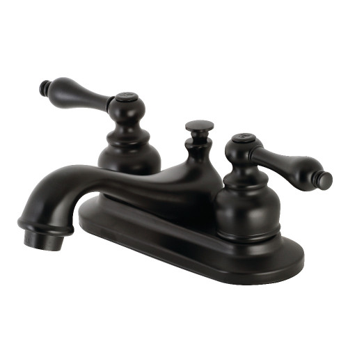 Kingston Brass KB600AL Restoration 4 in. Centerset Bathroom Faucet, Matte Black