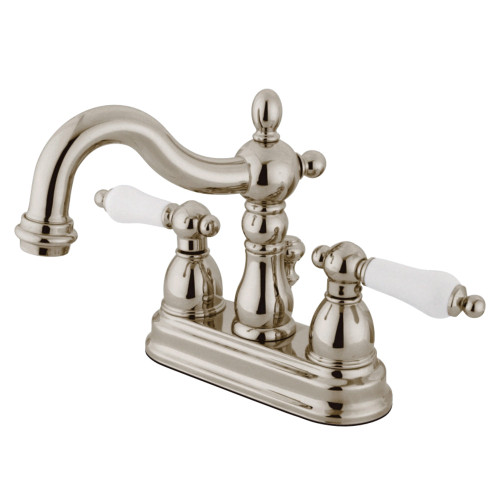 Kingston Brass KB1606PL Heritage 4 in. Centerset Bathroom Faucet, Polished Nickel