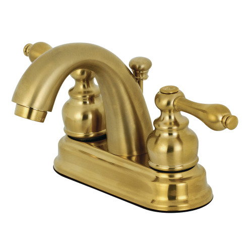 Kingston Brass KB5617AL Restoration 4 in. Centerset Bathroom Faucet, Brushed Brass