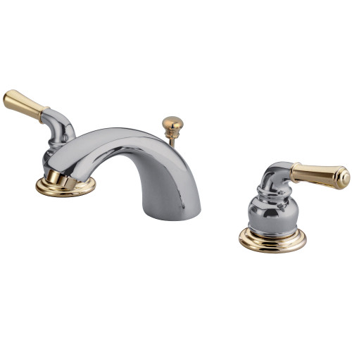 Kingston Brass GKB954 Mini-Widespread Bathroom Faucet, Polished Chrome/Polished Brass