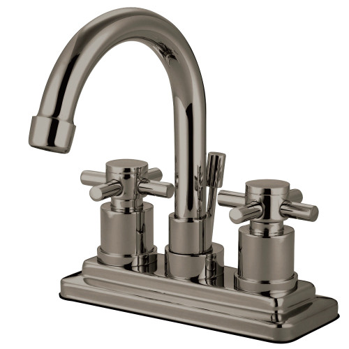 Kingston Brass KS8668DX Concord 4 in. Centerset Bathroom Faucet with Brass Pop-Up, Brushed Nickel