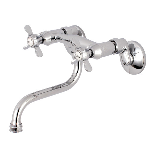 Kingston Brass KS116C Essex Two Handle Wall Mount Bathroom Faucet, Polished Chrome