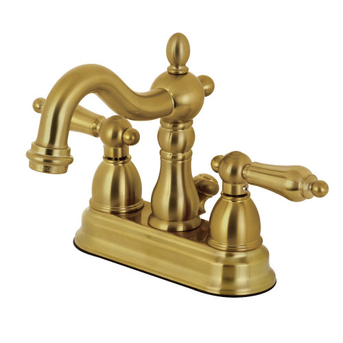 Kingston Brass KB1607AL Heritage 4 in. Centerset Bathroom Faucet, Brushed Brass