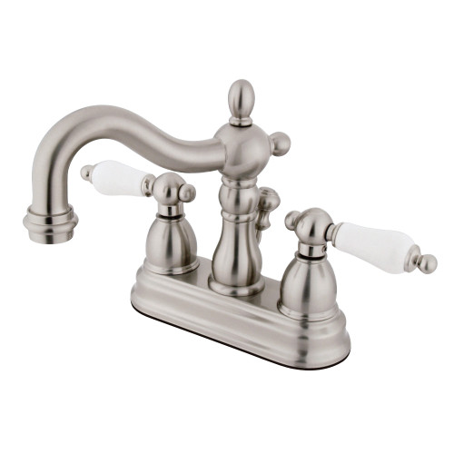 Kingston Brass KS1608PL 4 in. Centerset Bathroom Faucet, Brushed Nickel
